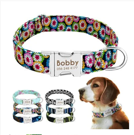 Custom Anti-Lost Dog Collar with Tag and Leash
