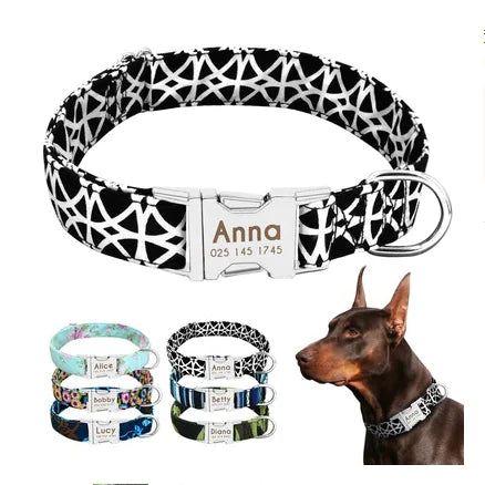 Custom Anti-Lost Dog Collar with Tag and Leash