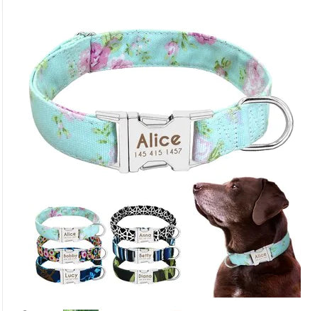 Custom Anti-Lost Dog Collar with Tag and Leash