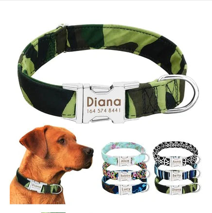 Custom Anti-Lost Dog Collar with Tag and Leash