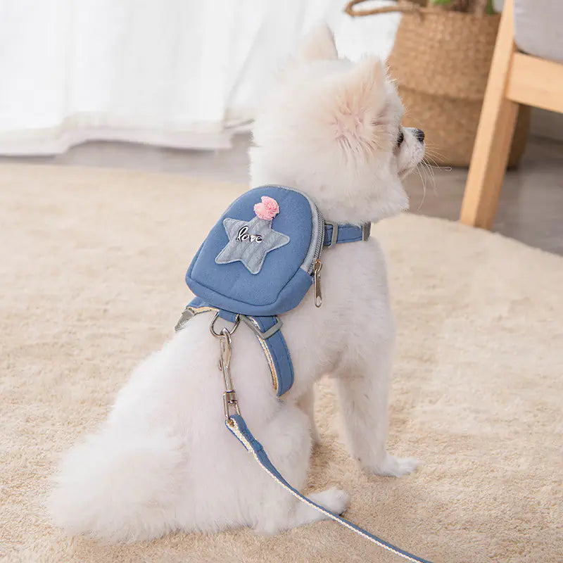 Polyester Dog Leash and Vest Chest Harness