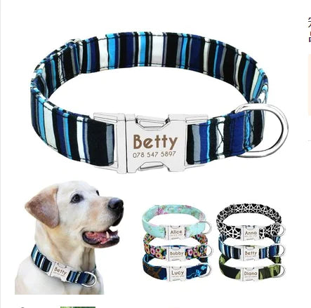 Custom Anti-Lost Dog Collar with Tag and Leash