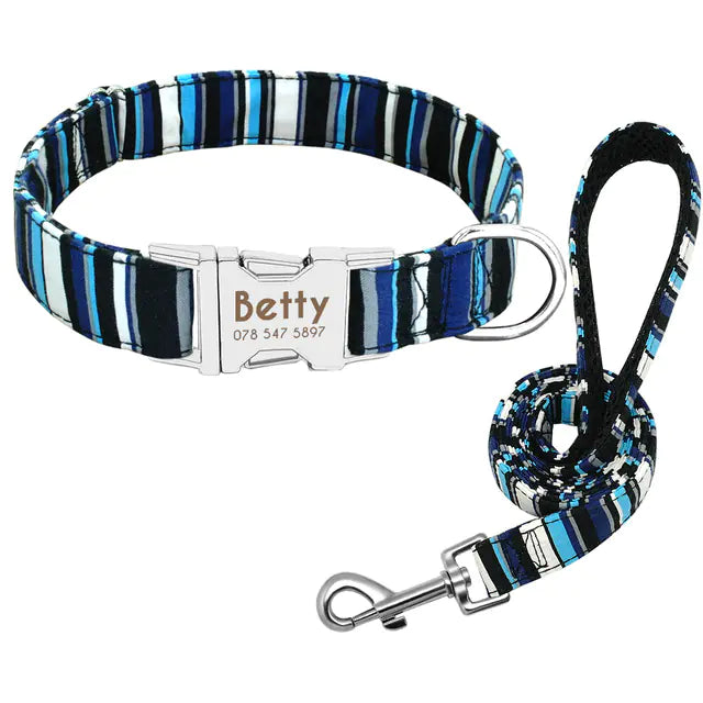 Custom Anti-Lost Dog Collar with Tag and Leash